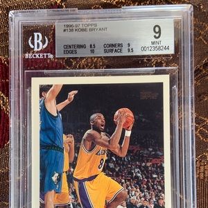 Mint Kobe Bryant 96-97 Topps Rookie Card BGS9